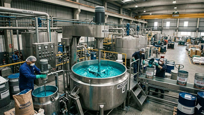 planta de fabricación de pintura